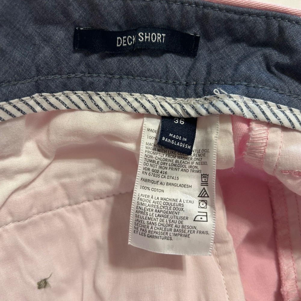 Nautica Mens Deck Shorts Pink 100% Cotton Flat Front Chino Shorts Size 36 - Picture 8 of 13
